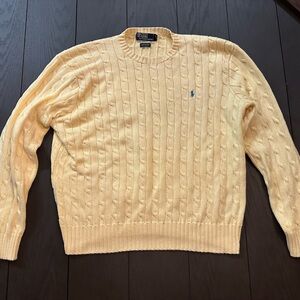 Polo by Ralph Lauren Men's Yellow Cable Knit Sweater